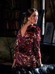 TOP TERCIOPELO FLORES BURDEOS | MOD. LUCIA BURDEOS | Tienda online de moda femenina de autor