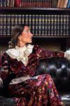 FALDA TERCIOPELO FLORES BURDEOS | MOD. GEMA BURDEOS | Tienda online de moda femenina de autor