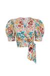 TOP AZUL FLORES | MOD. VERA | Tienda online de moda femenina de autor