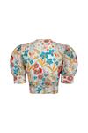 TOP AZUL FLORES | MOD. VERA | Tienda online de moda femenina de autor