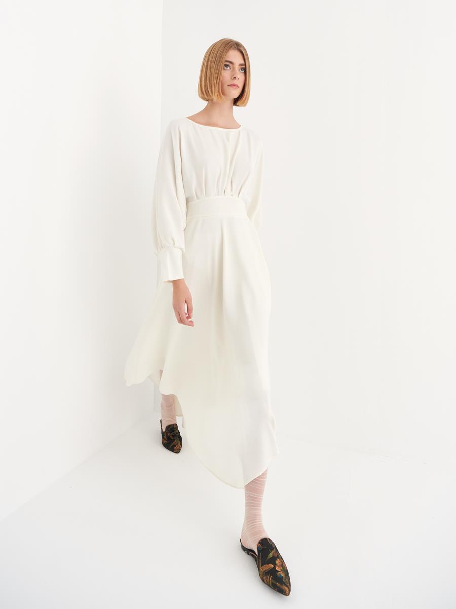 VESTIDO MIDI CRUDO | MOD. FLAVIO CRUDO | Tienda online de moda femenina de autor