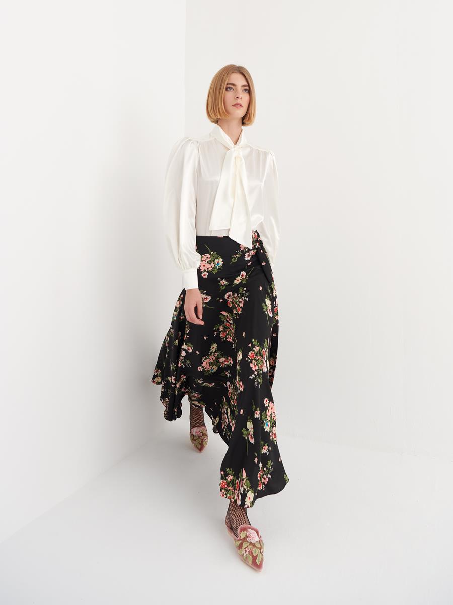 FALDA ESTAMPADA  FLORES  | MOD. BRIANA | Tienda online de moda femenina de autor