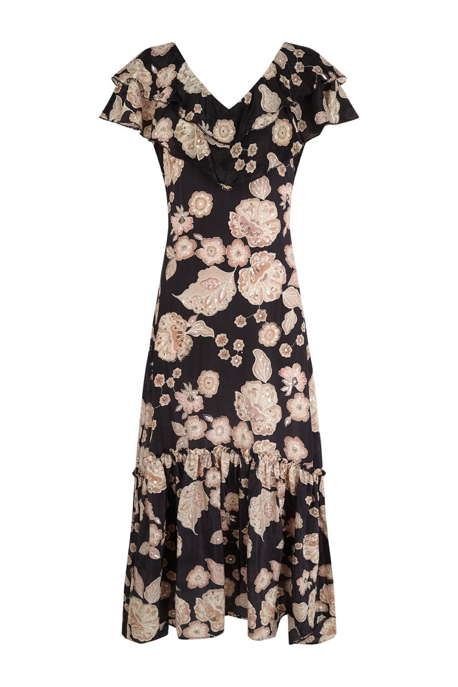 VESTIDO VOLANTE FLORES | MOD. SALOMÉ | Tienda online de moda femenina de autor