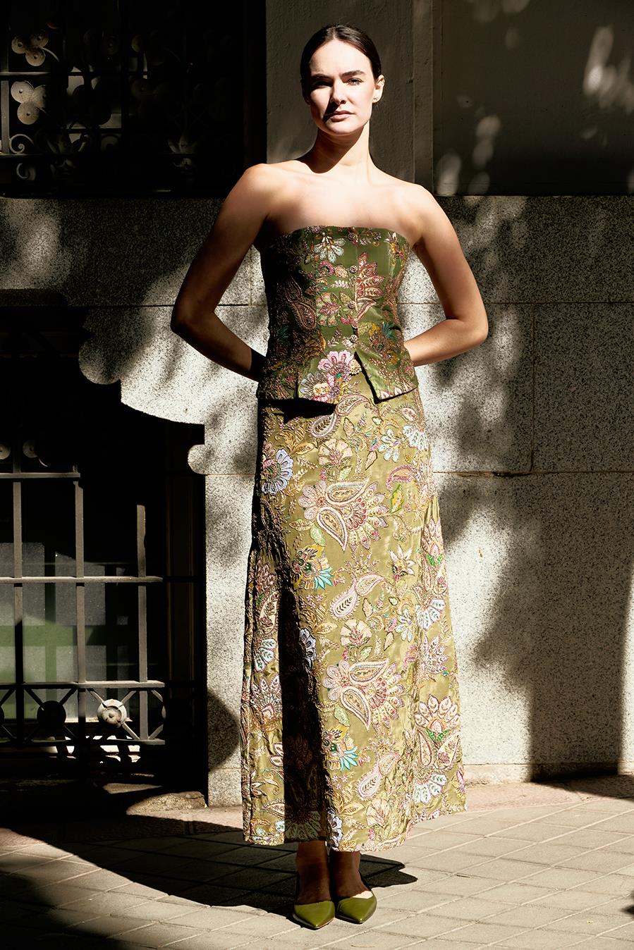 FALDA VERDE CACHEMIR | MOD. JADE | Tienda online de moda femenina de autor