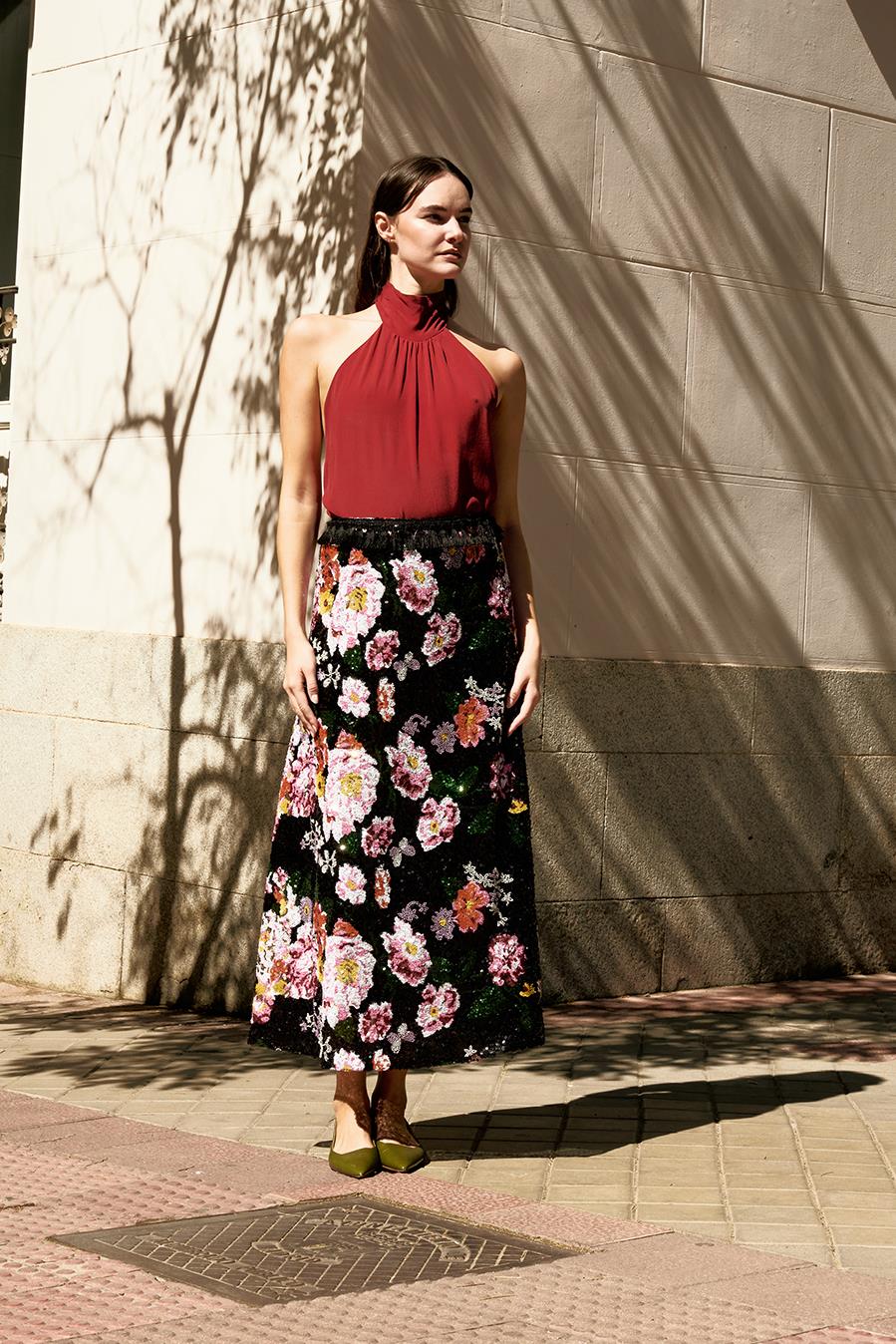  FALDA NEGRA LENTEJUELAS | MOD. ONIX | Tienda online de moda femenina de autor