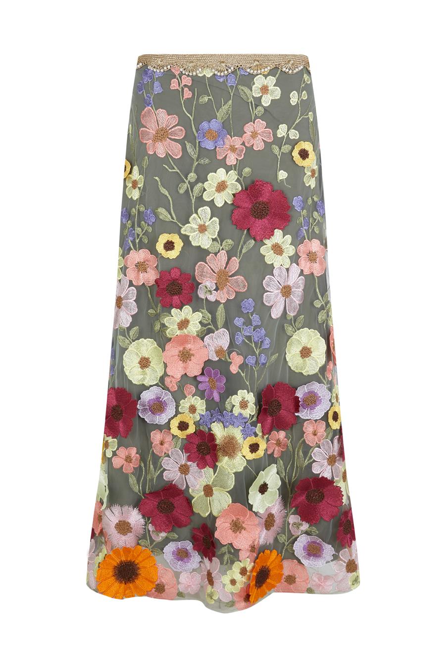 FALDA TUL BORDADO | MOD. TURMALINA | Tienda online de moda femenina de autor