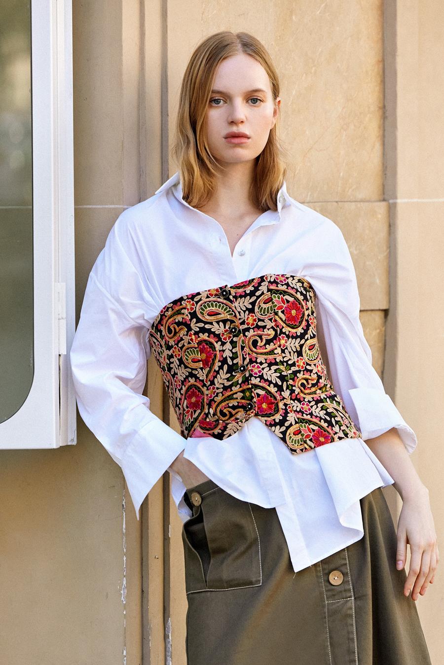 TOP CORSÉ FLORES | MOD. NAGORE | Tienda online de moda femenina de autor