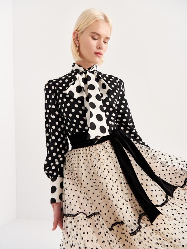 POLKA DOT SHIRT WITH BOW | MOD. BEATRICE 