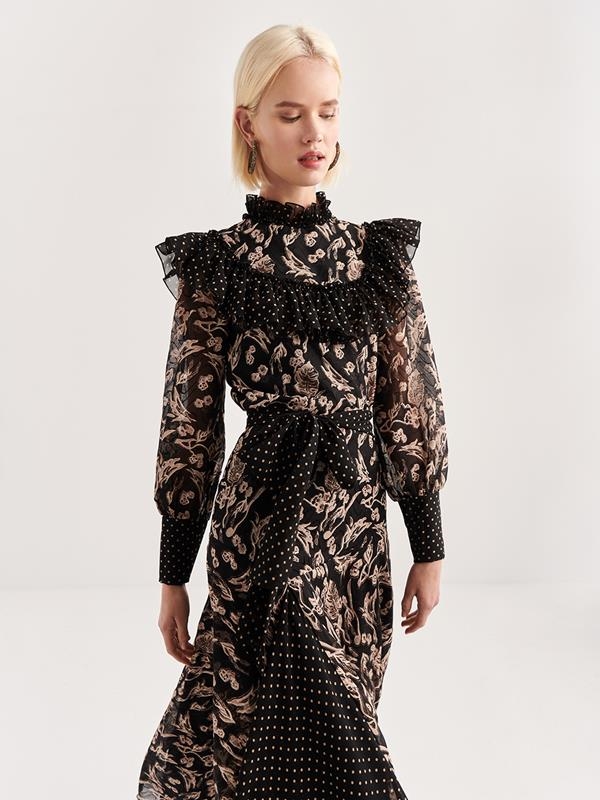 RUFFLED PRINT SHIRT | MOD. ZINERVA
