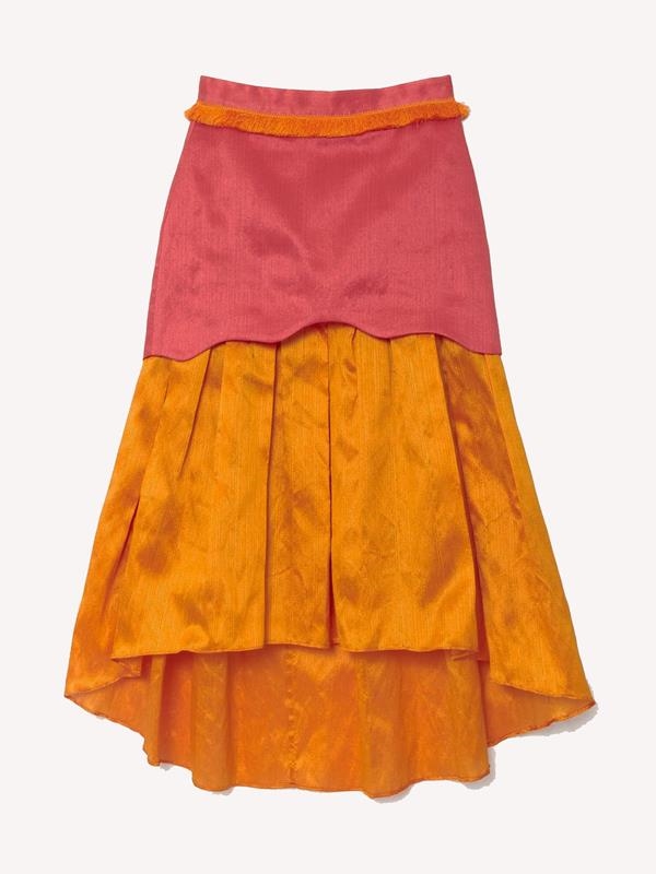 TWO TONE SILK SKIRT | MOD. ALENA 