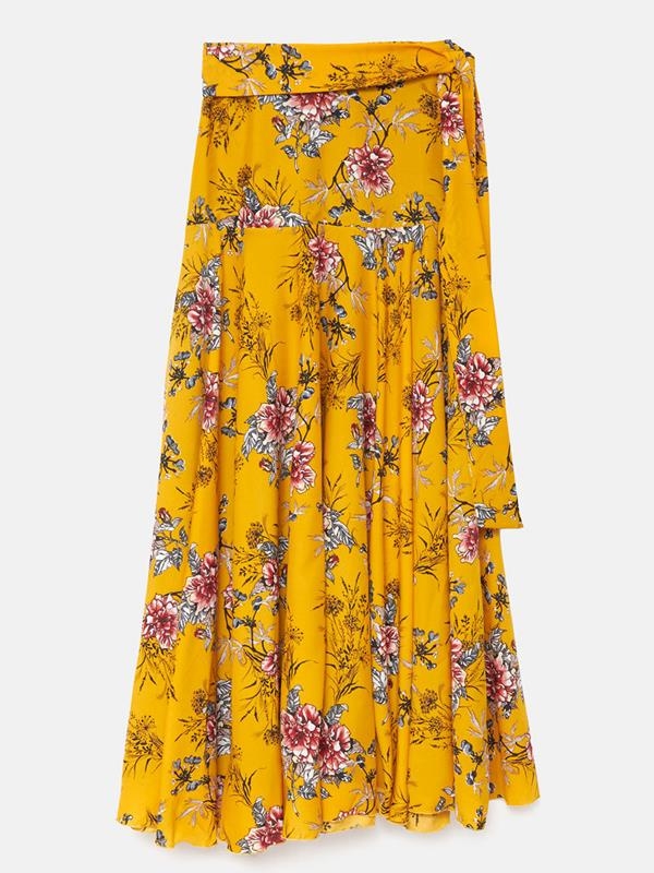 FLORAL YELLOW PRINT SKIRT | MOD. ALINA YLW