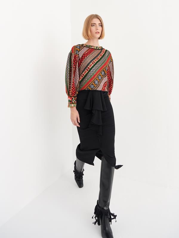 MIDI NOIR SKIRT  | MOD.PATRICIA