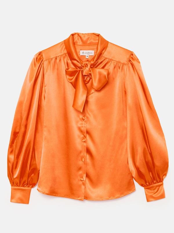 SATIN BOW SHIRT | MOD.LARA ORANGE